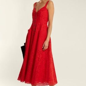 Fara Broderie-Anglaise Cotton Midi Dress